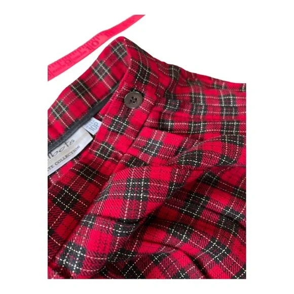 Vintage TALBOTS Red Tartan Plaid Pleated Long SKIRT 10 Petite - Picture 5 of 5